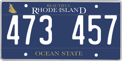 RI license plate 473457