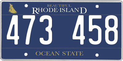 RI license plate 473458