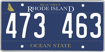 RI license plate 473463