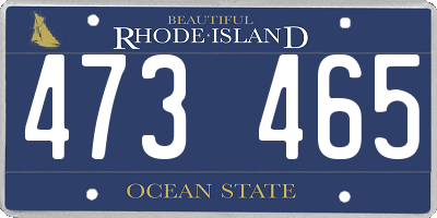 RI license plate 473465