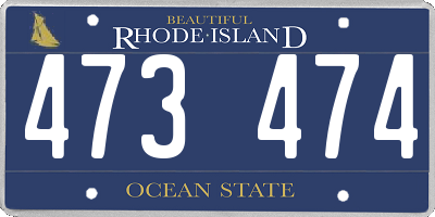 RI license plate 473474