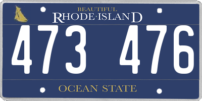 RI license plate 473476