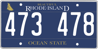 RI license plate 473478