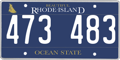 RI license plate 473483