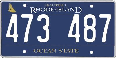 RI license plate 473487