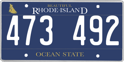 RI license plate 473492
