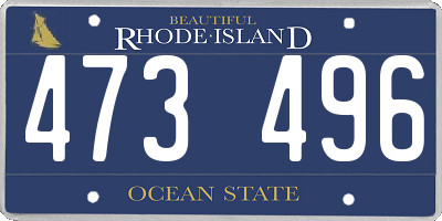 RI license plate 473496