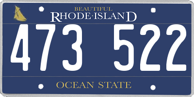 RI license plate 473522