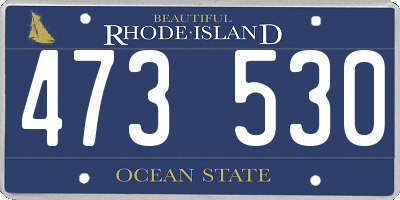 RI license plate 473530