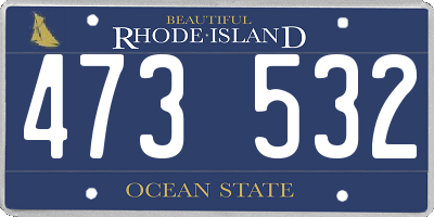 RI license plate 473532