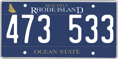 RI license plate 473533