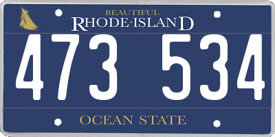 RI license plate 473534