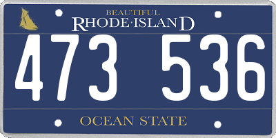 RI license plate 473536