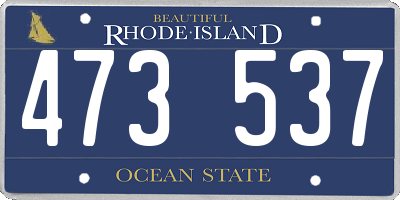 RI license plate 473537