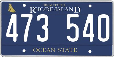 RI license plate 473540