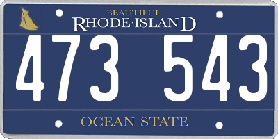 RI license plate 473543