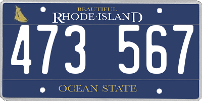 RI license plate 473567