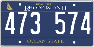 RI license plate 473574