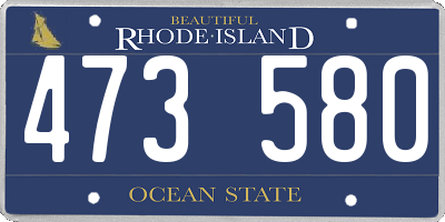 RI license plate 473580