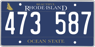 RI license plate 473587