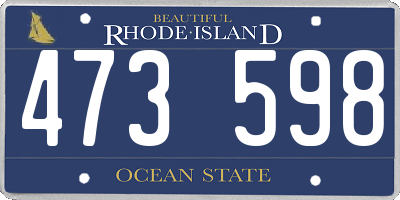 RI license plate 473598