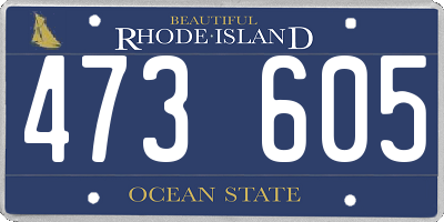 RI license plate 473605