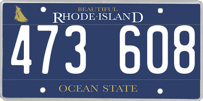 RI license plate 473608