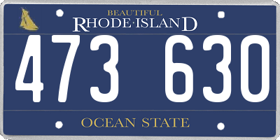 RI license plate 473630