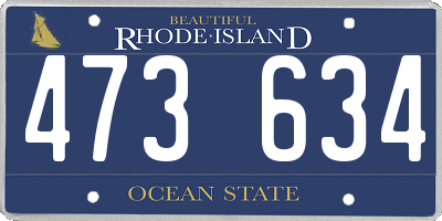 RI license plate 473634