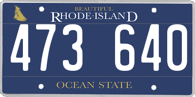 RI license plate 473640