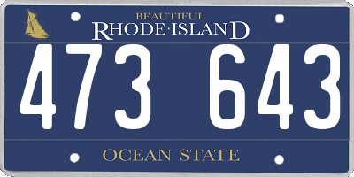 RI license plate 473643