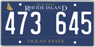 RI license plate 473645