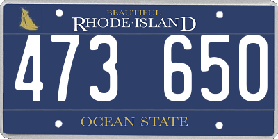 RI license plate 473650