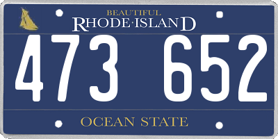 RI license plate 473652