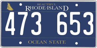 RI license plate 473653