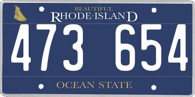 RI license plate 473654
