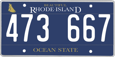 RI license plate 473667