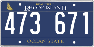 RI license plate 473671