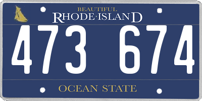 RI license plate 473674