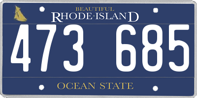 RI license plate 473685