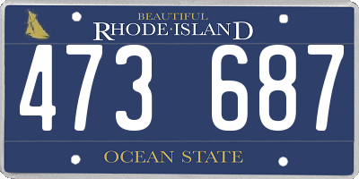 RI license plate 473687