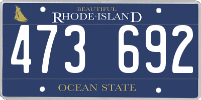 RI license plate 473692