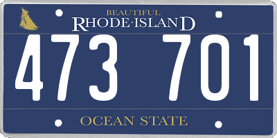 RI license plate 473701