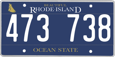 RI license plate 473738