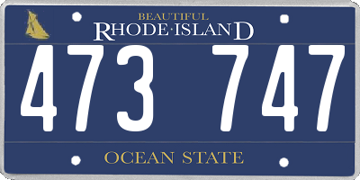 RI license plate 473747