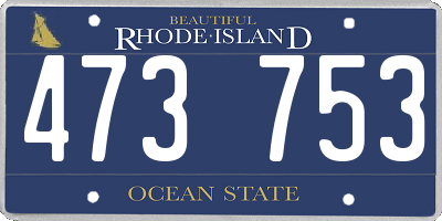 RI license plate 473753