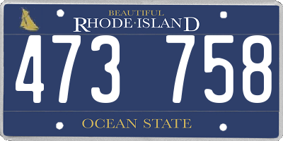 RI license plate 473758