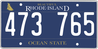 RI license plate 473765