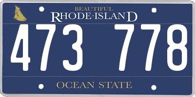 RI license plate 473778