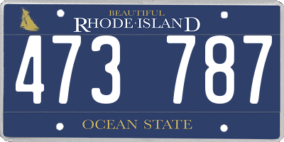 RI license plate 473787